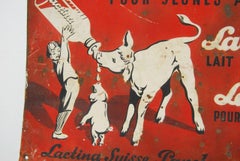 Antique French Swiss Cow's Milk Advertising Sign