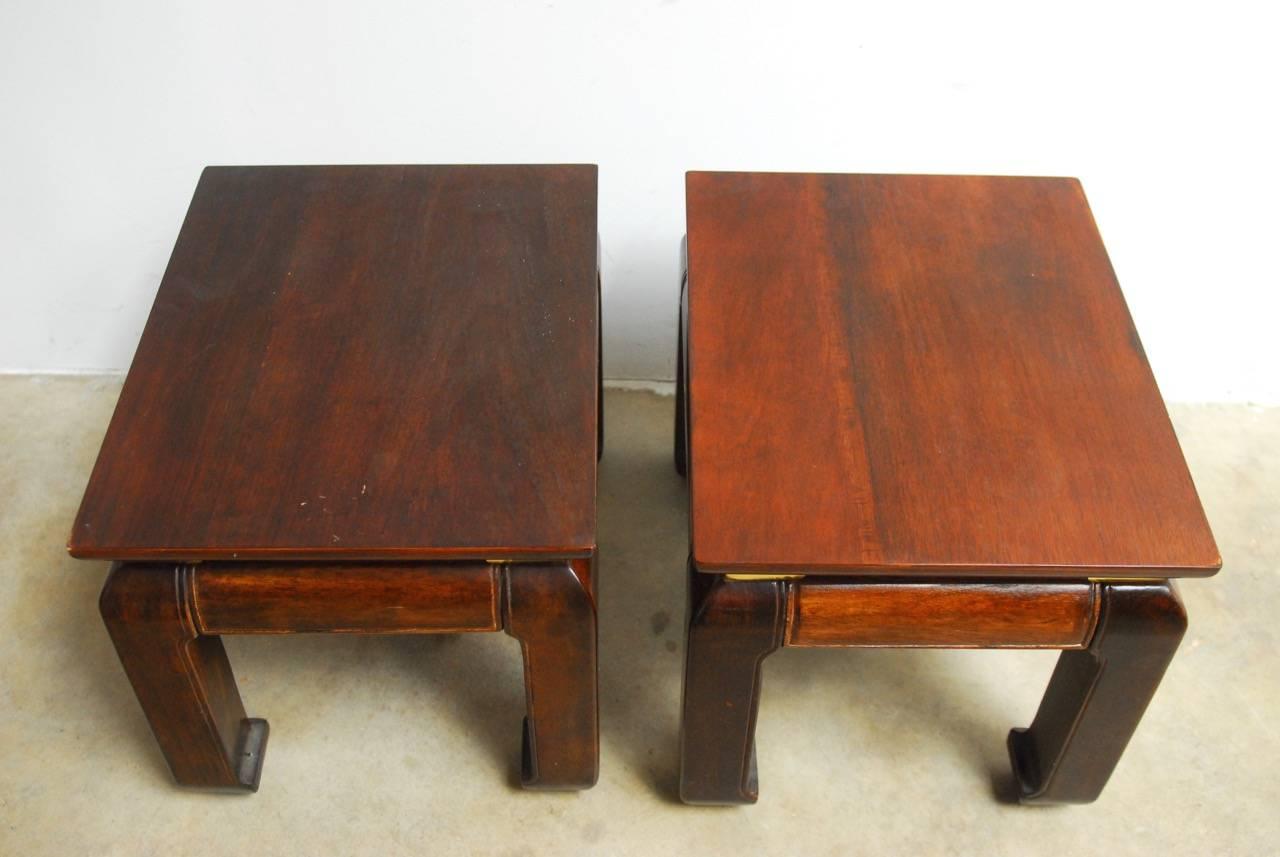 Pair of Midcentury Ming Style Footstools or Drink Tables 3