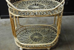 Hollywood Regency Russell Woodard Spun Fiberglass Rolling Bar Cart