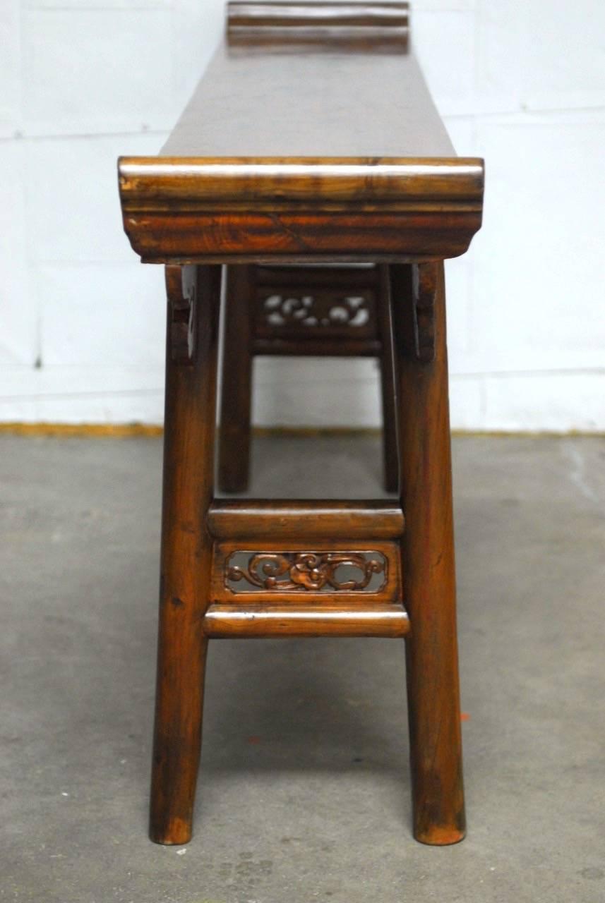 19th Century Chinese Elm Altar Table Console 2