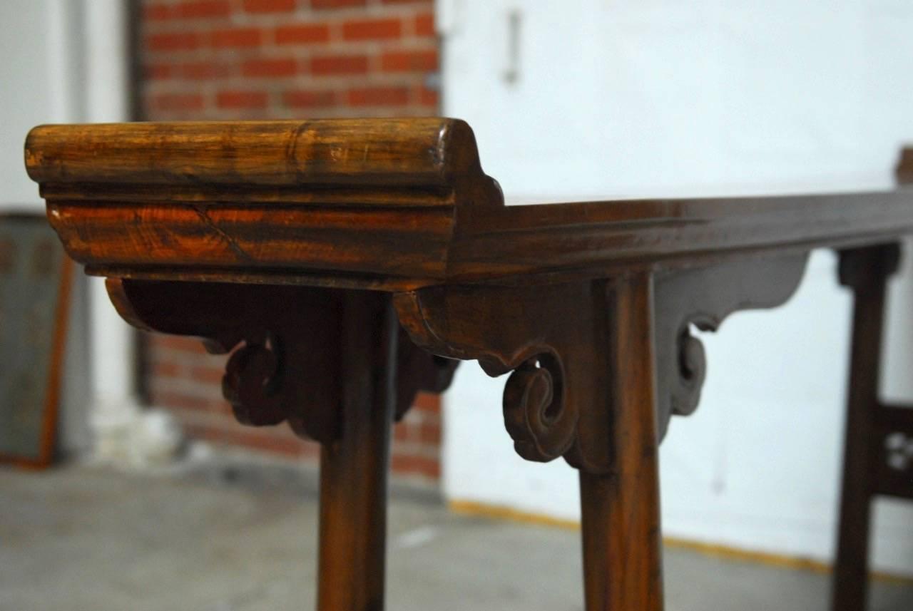 19th Century Chinese Elm Altar Table Console 4