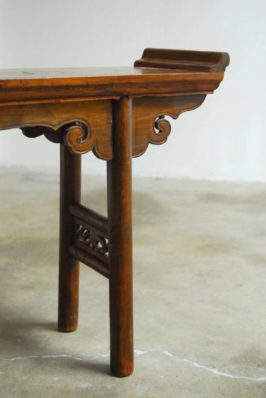 19th Century Chinese Elm Altar Table Console 5