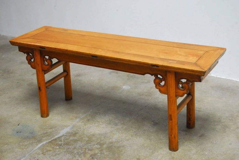 19th Century Chinese Carved Wooden Bench For Sale At 1stdibs