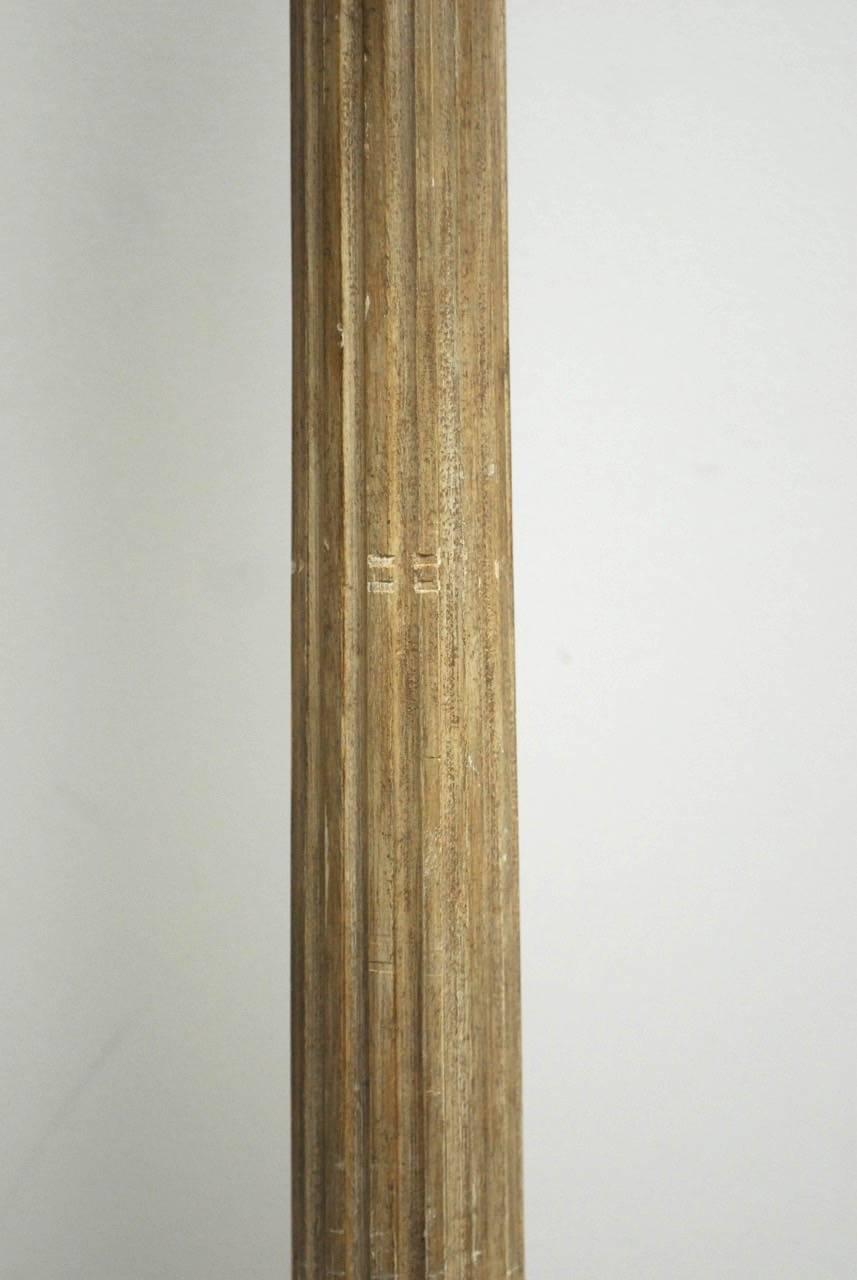 wooden column floor lamp