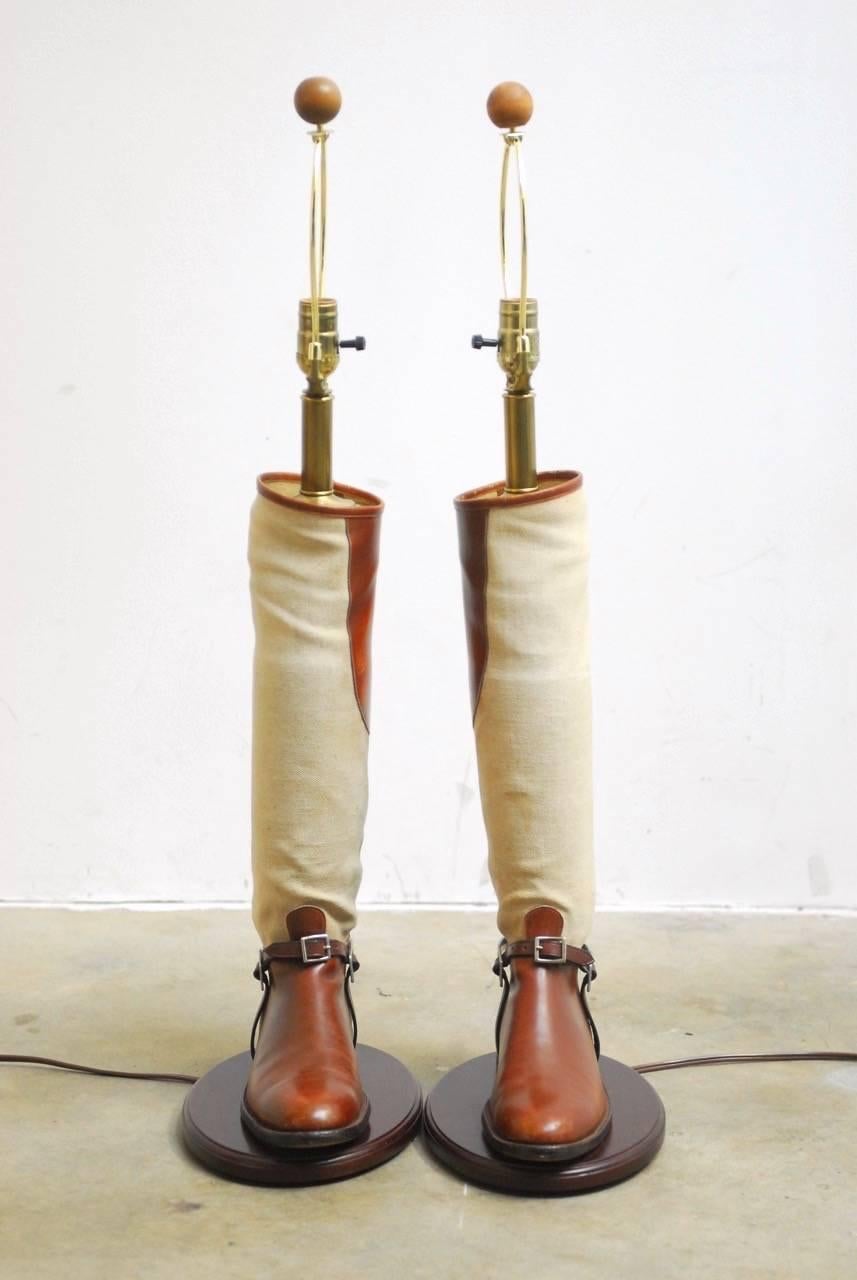 Beautifully mounted pair of Equestrian riding boots belonging to Oakland, CA resident Howard 