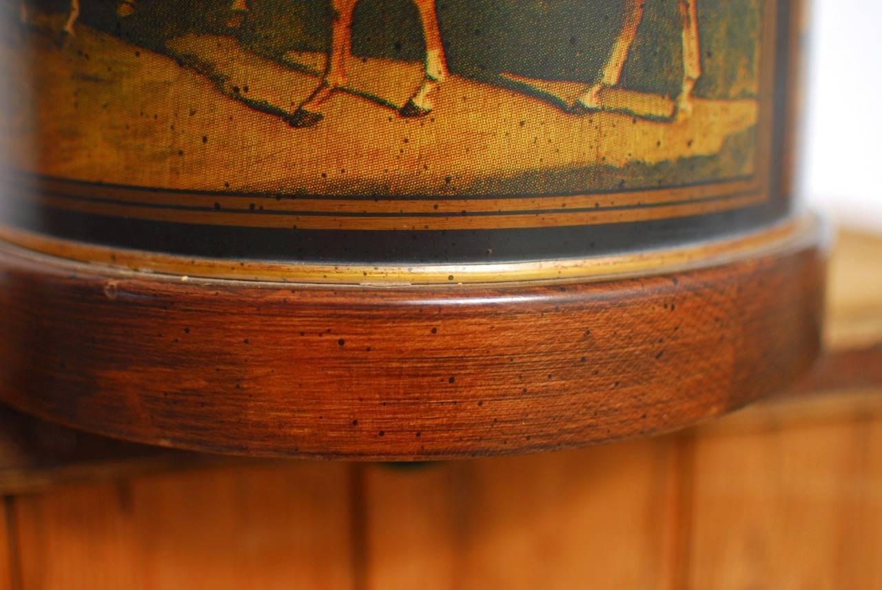 20th Century Frederick Cooper Equestrian Tea Canister Table Lamp