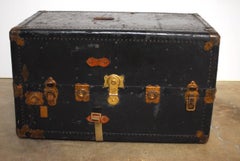 Black Vulcanized Steamer Trunk in the Manner of Hartmann