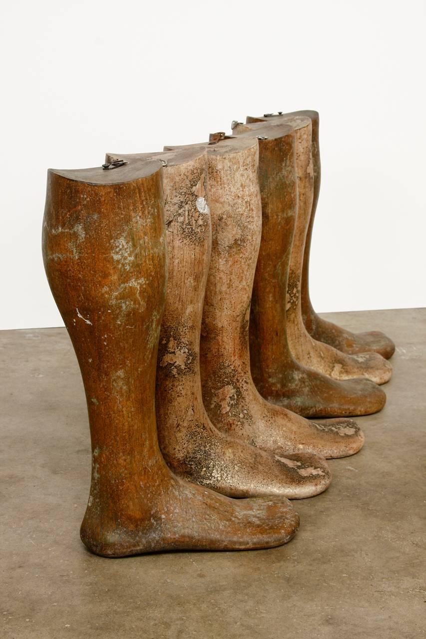 Industrial 19th Century Wooden Riding Boot Molds or Forms