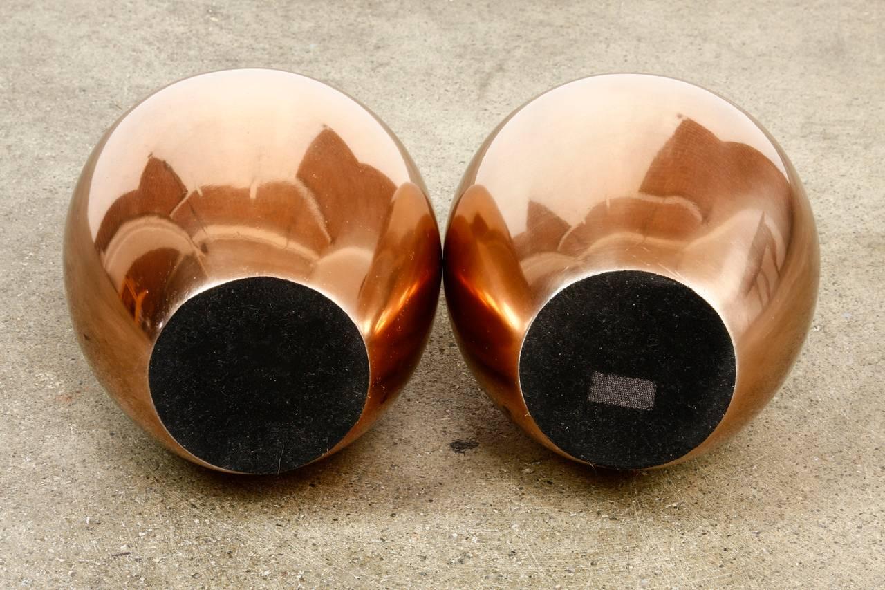 Pair of Asian Polished Copper Vases by Gump's 3