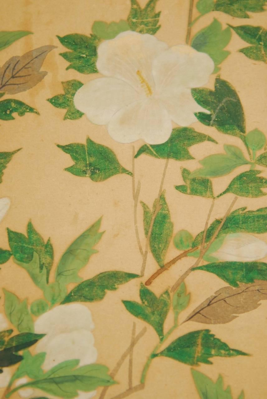 19th Century Japanese Edo Period Two-Panel Hawk Screen 1