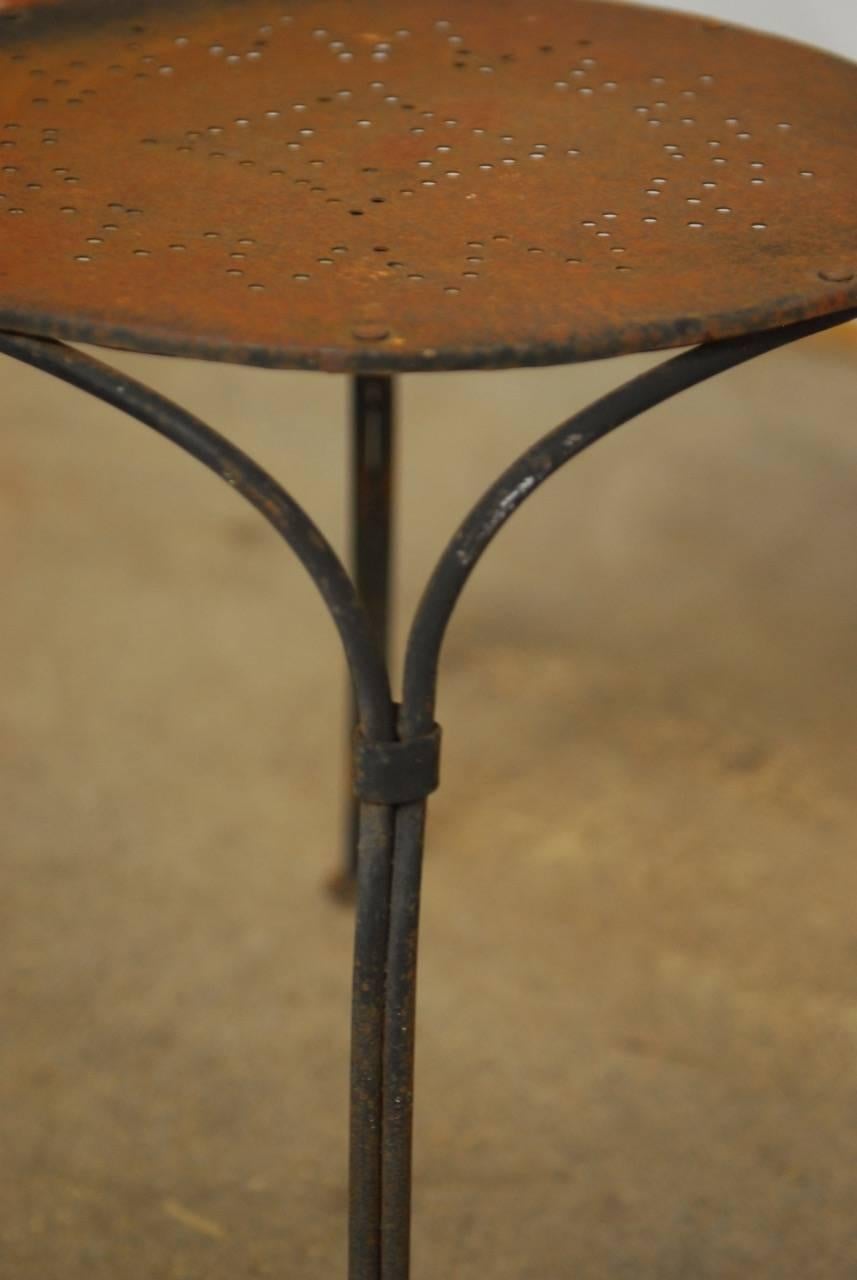 20th Century Pair of French Iron Bistro or Cafe Chairs