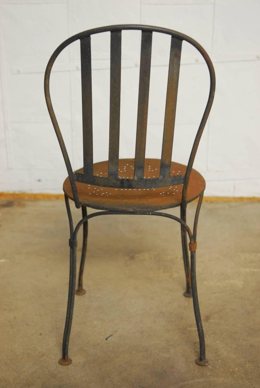 Pair of French Iron Bistro or Cafe Chairs 1