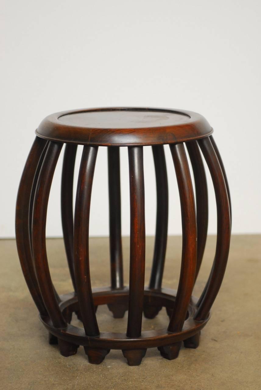 Hand-Crafted Chinese Ming Style Rosewood Garden Stool or Drinks Table
