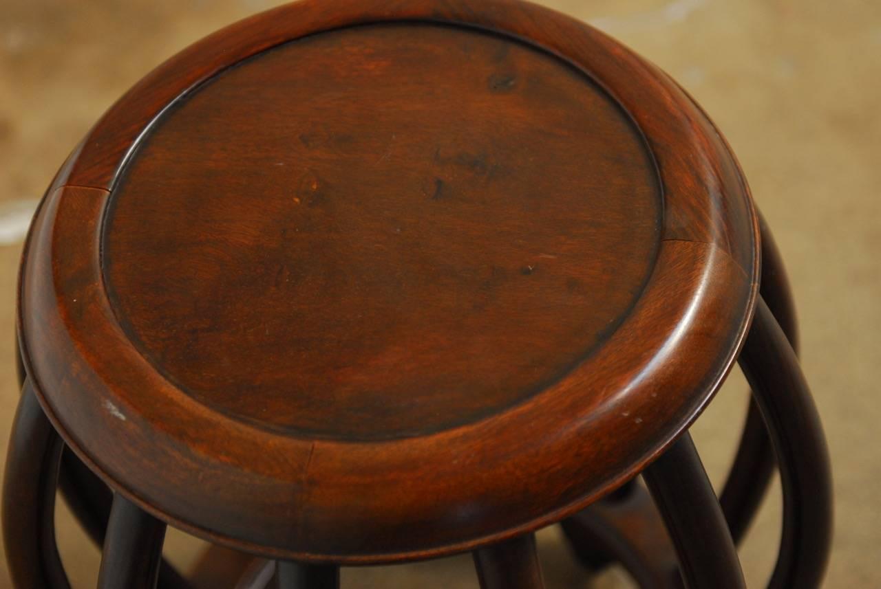 Chinese Ming Style Rosewood Garden Stool or Drinks Table In Excellent Condition In Rio Vista, CA