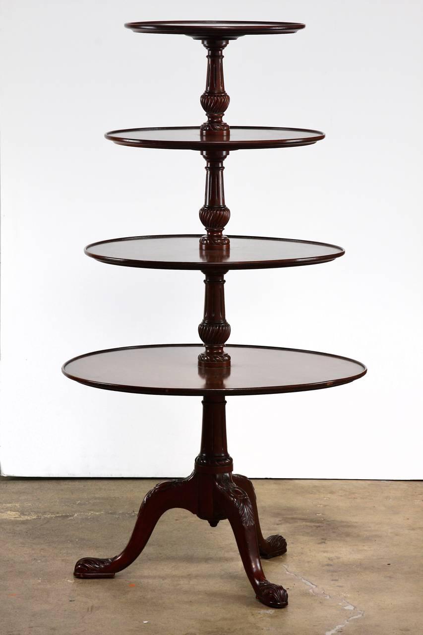 19th Century Georgian Mahogany Four-Tier Dumbwaiter In Excellent Condition In Rio Vista, CA