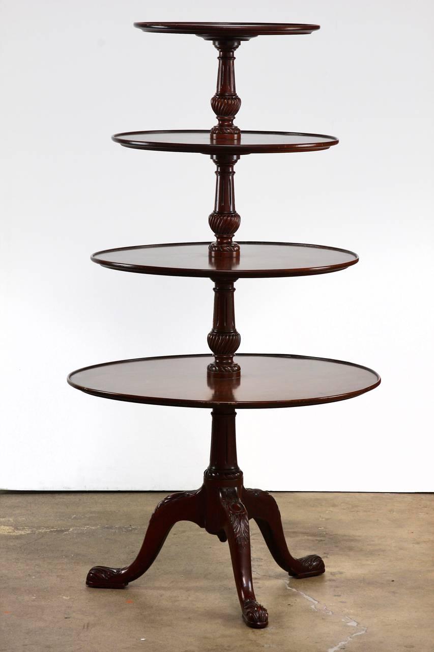 English 19th Century Georgian Mahogany Four-Tier Dumbwaiter