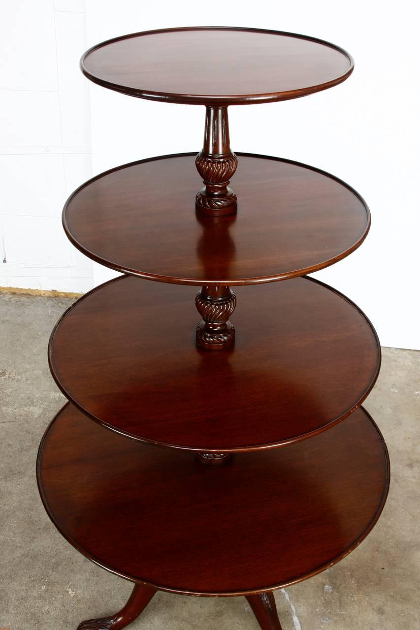 Hand-Crafted 19th Century Georgian Mahogany Four-Tier Dumbwaiter