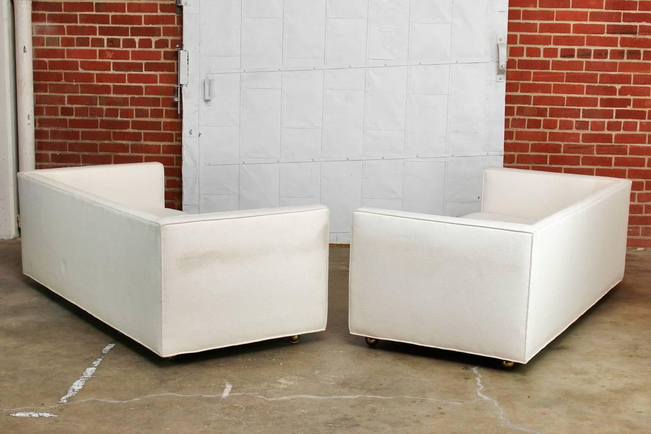 Upholstery Milo Baughman Style Mid-Century Upholstered Case Sofa