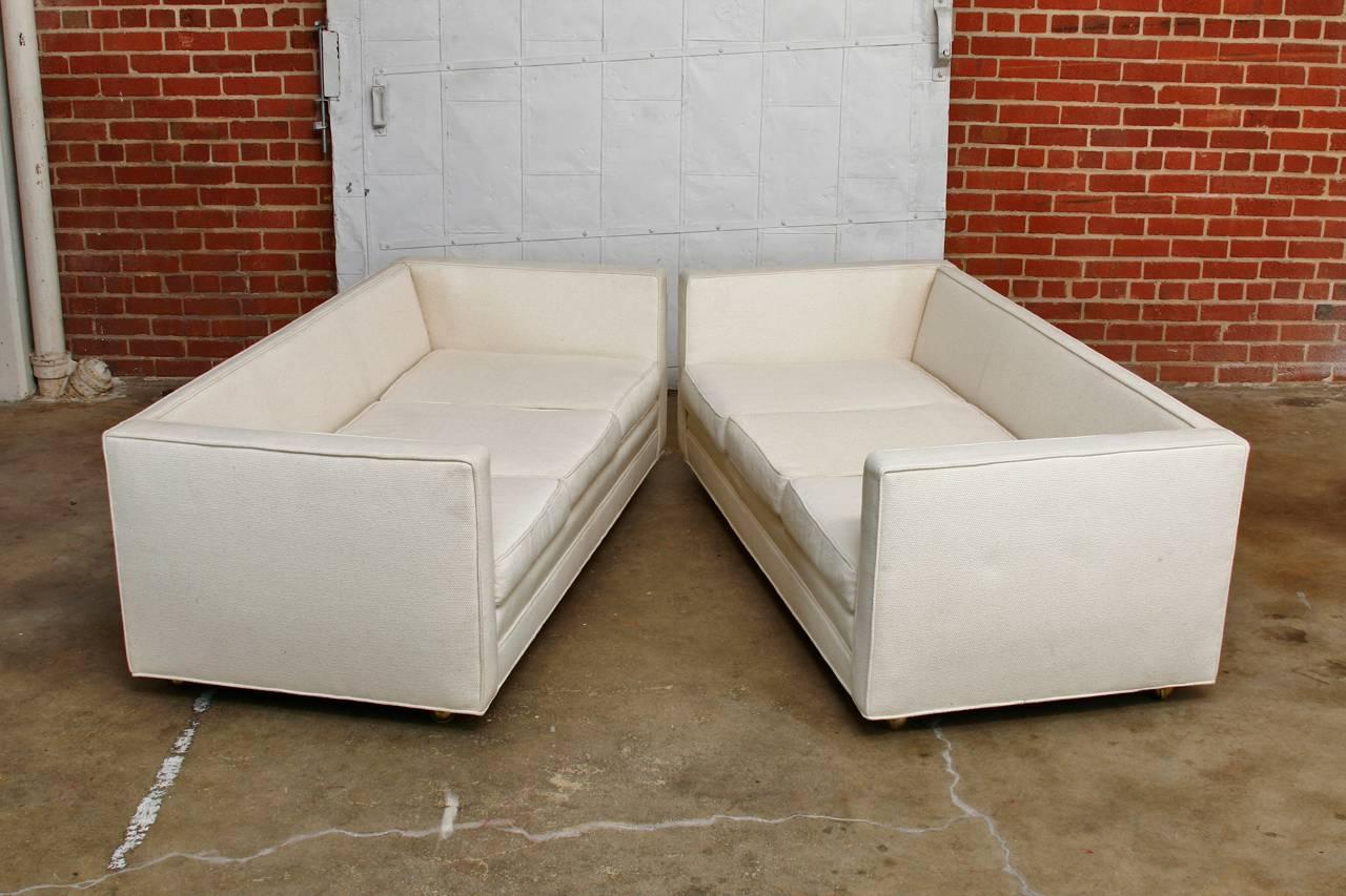 Mid-Century Modern Milo Baughman Style Mid-Century Upholstered Case Sofa