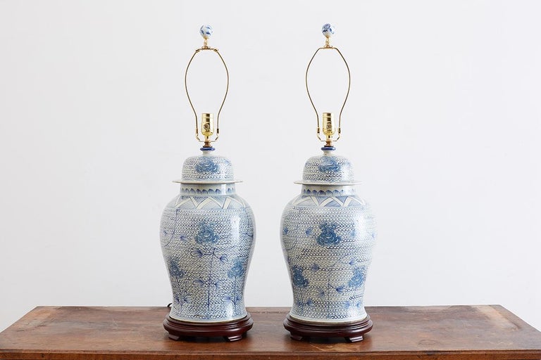 blue and white ginger jar lamps oriental chinese export porcelain blue and white ginger jar lamps for sale at 1stdibs blue and white ginger jar lamps oriental chinese export porcelain blue and white ginger jar lamps for sale at 1stdibs