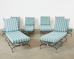 Set of Six Formations Neoclassical Style Iron Estate Chaise Lounges