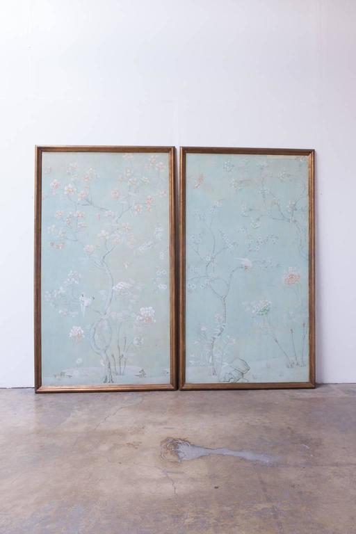 Pair of Chinoiserie Wallpaper Panels at 1stdibs