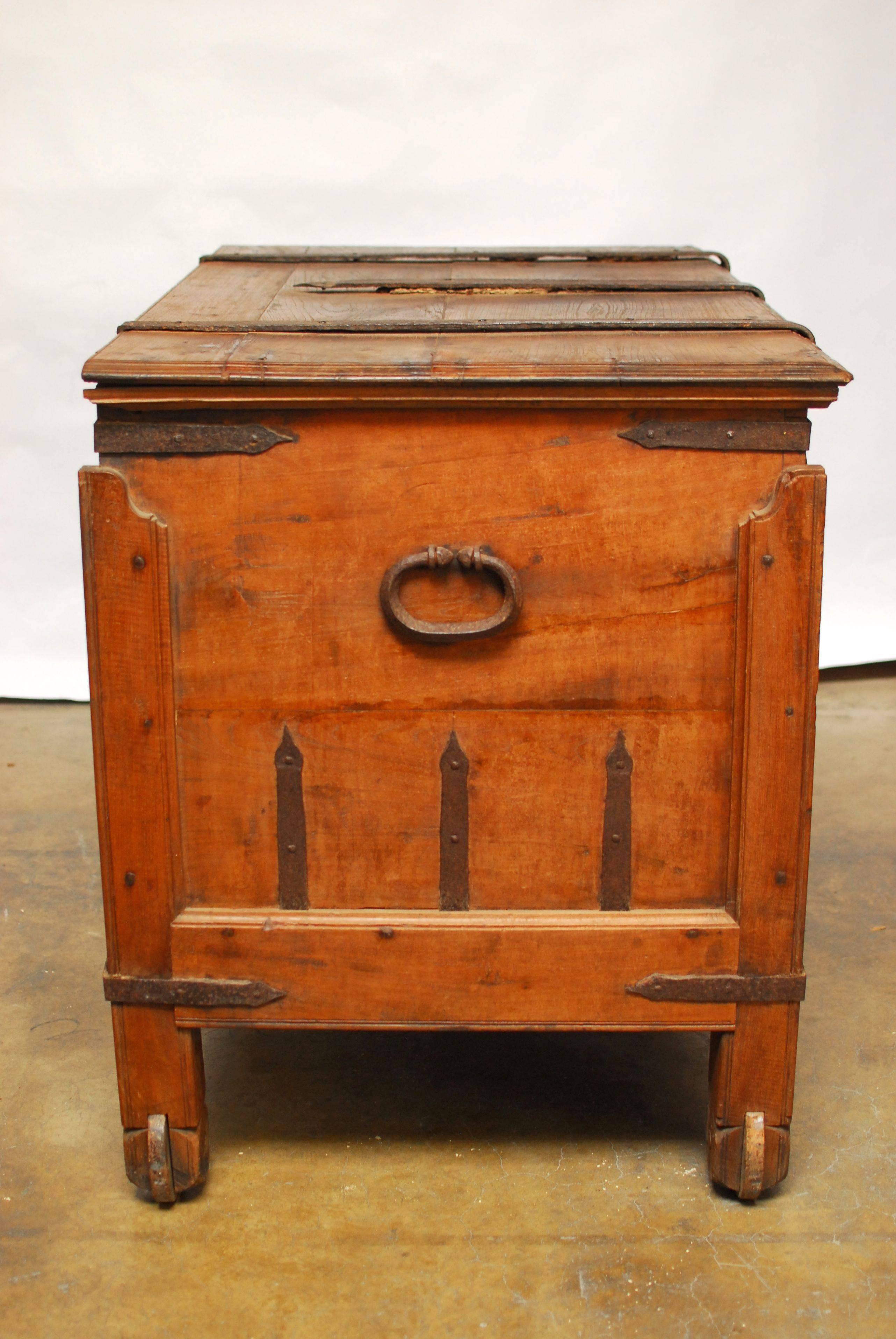 Carved 18th Century Anglo-Indian Damchiya Dowry Chest