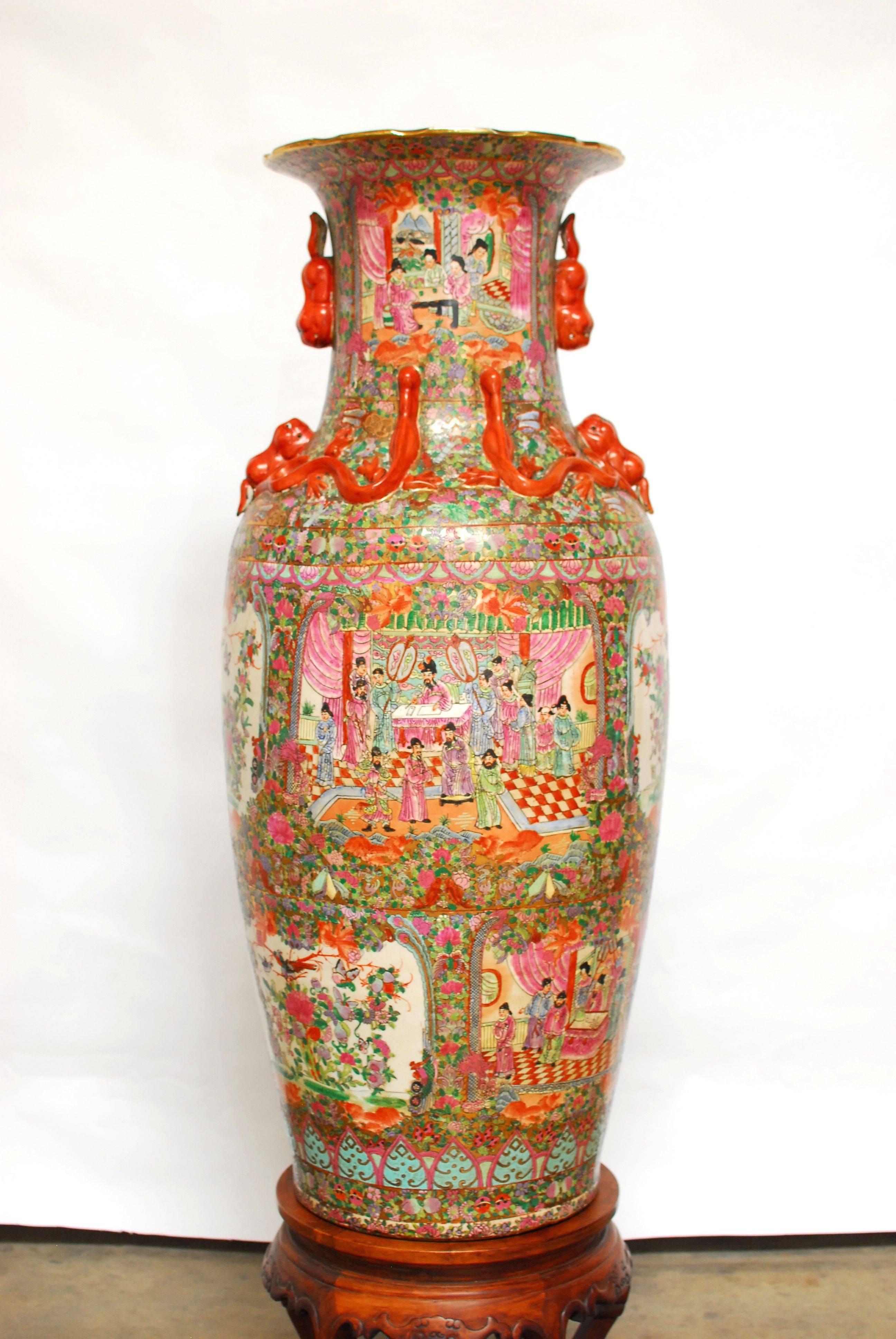 Chinese Export Chinese Canton Famille Rose Porcelain Vase