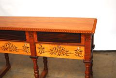 Monumental British Colonial Carved Refectory Table