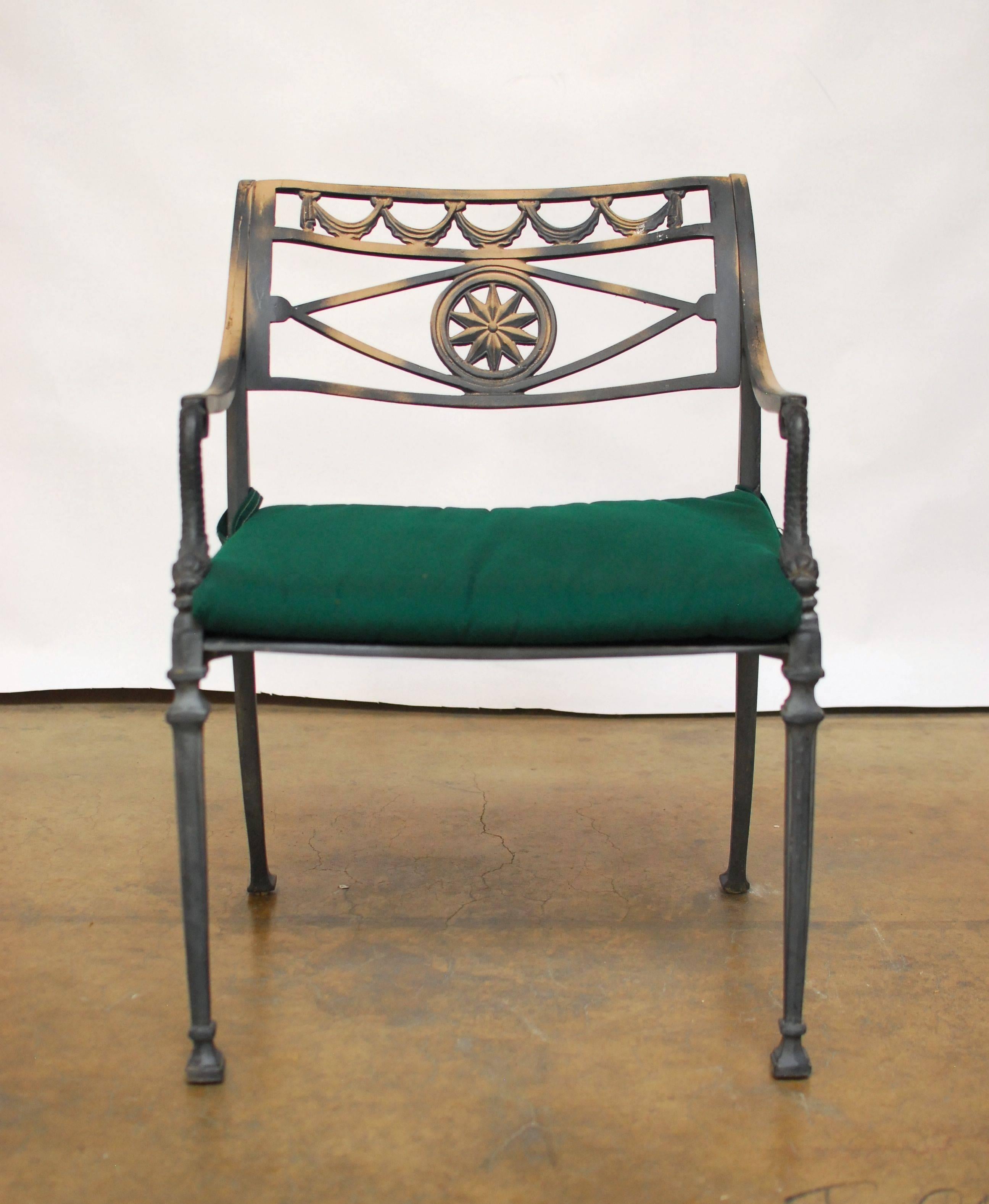 20th Century Directoire Style Dolphin Garden Patio Chairs