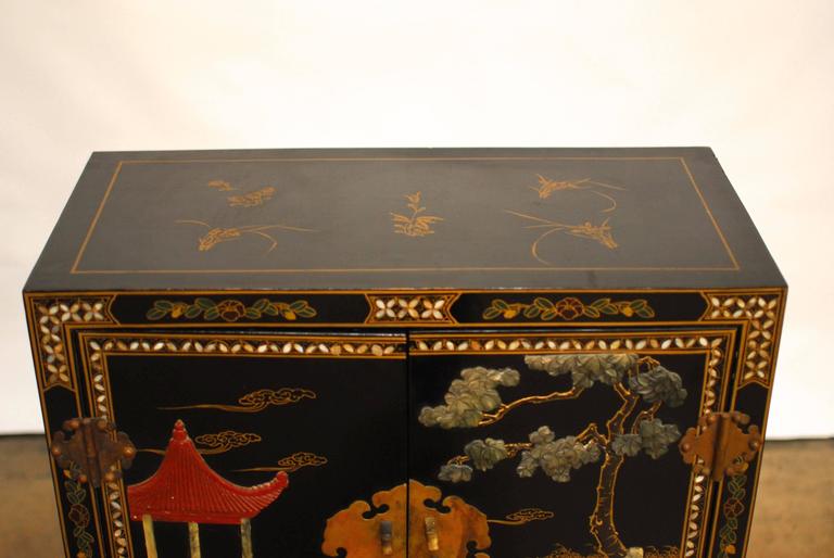 Chinese Black Lacquer Hardstone Scholars For Sale at 1stdibs