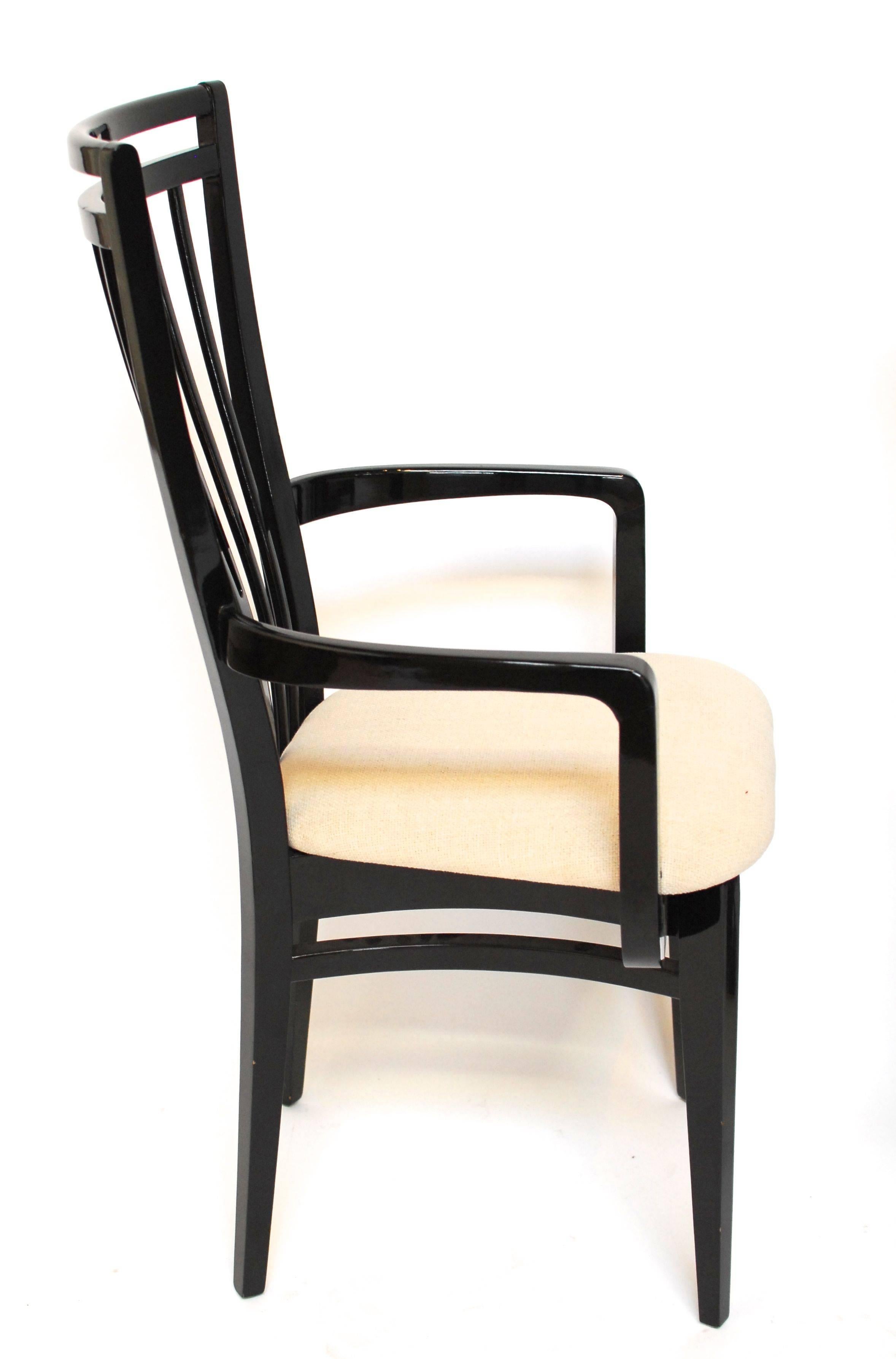 italian black lacquer dining room chairs
