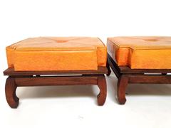 Pair of Ricardo Lynn Mid-Century Modern Chinese Stools