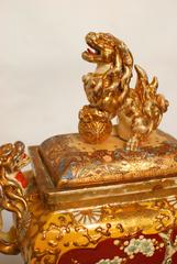 Large Japanese Satsuma Censer with Foo Lions