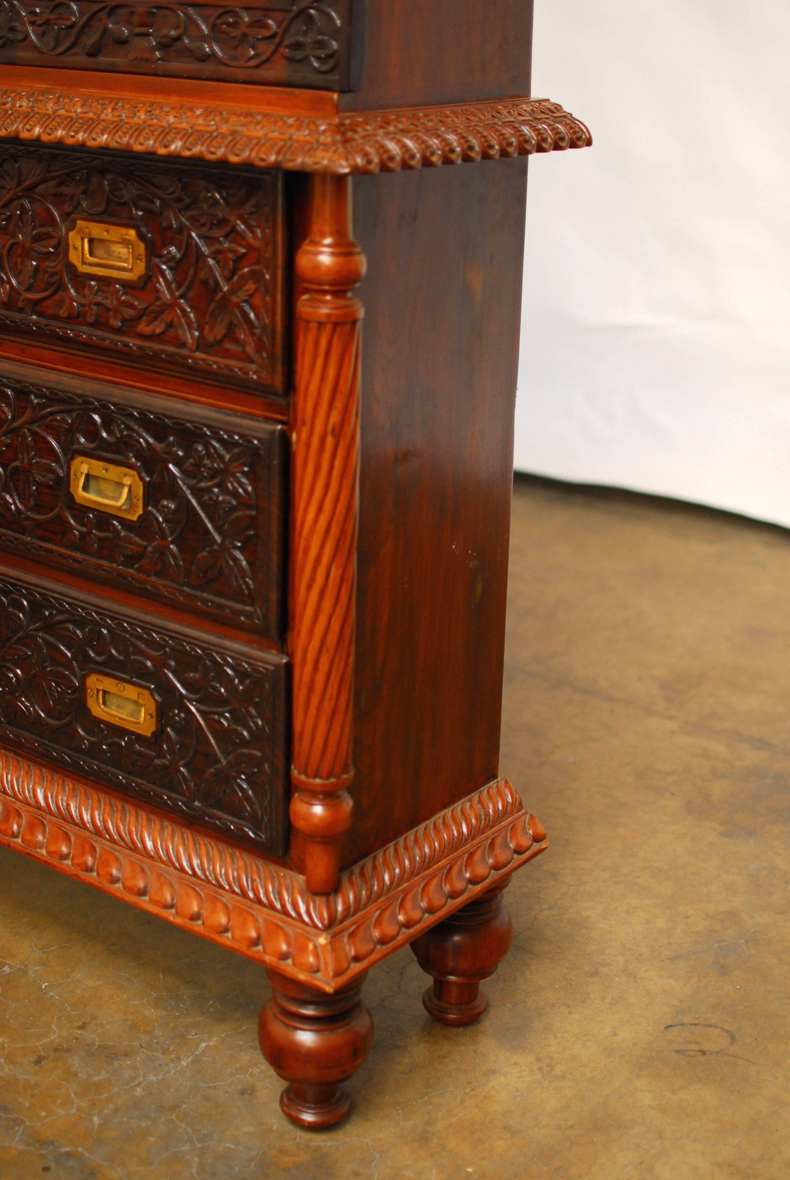 British Colonial Rosewood Library Cabinet 1