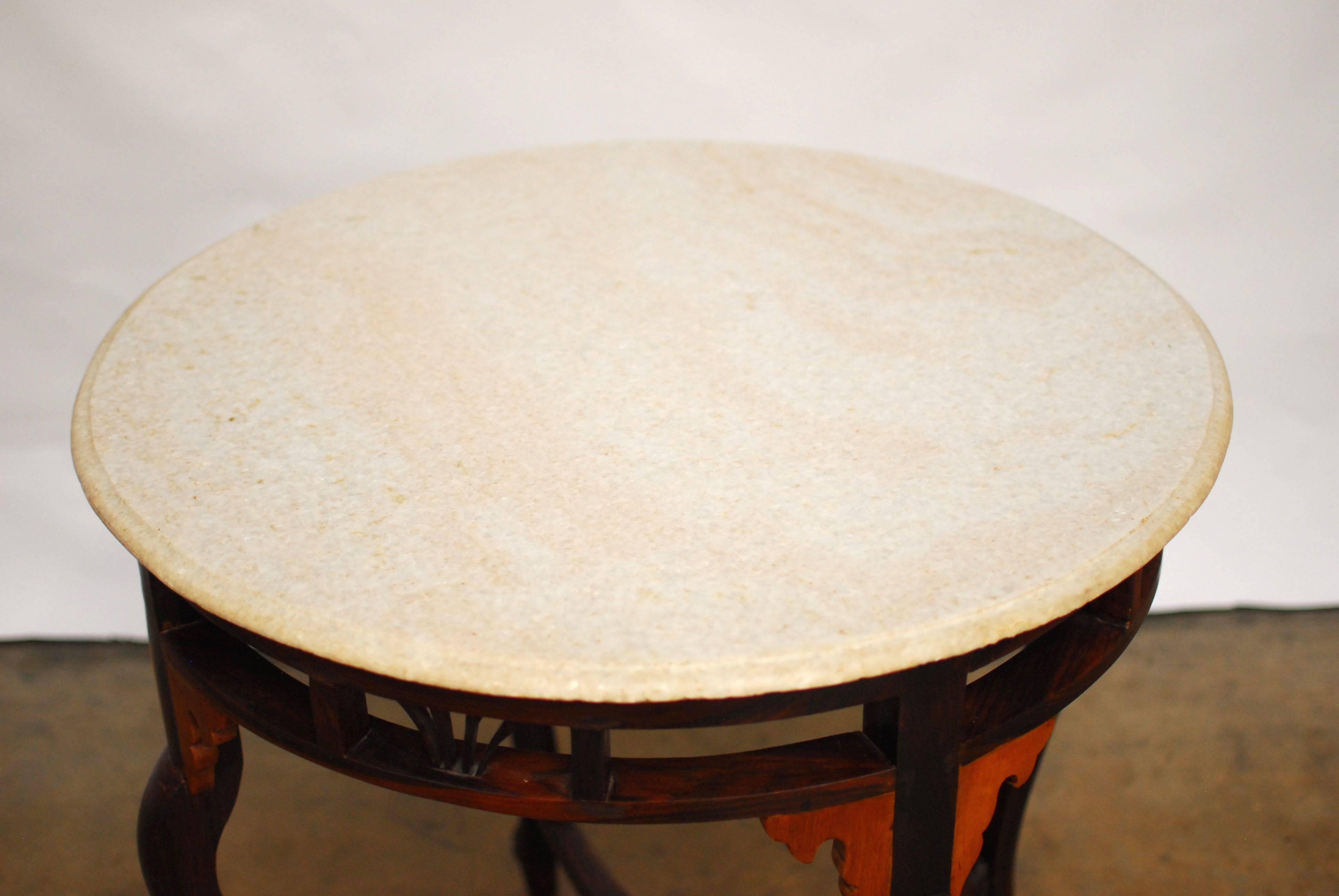 Indian Art Nouveau Style Marble Top Round Table