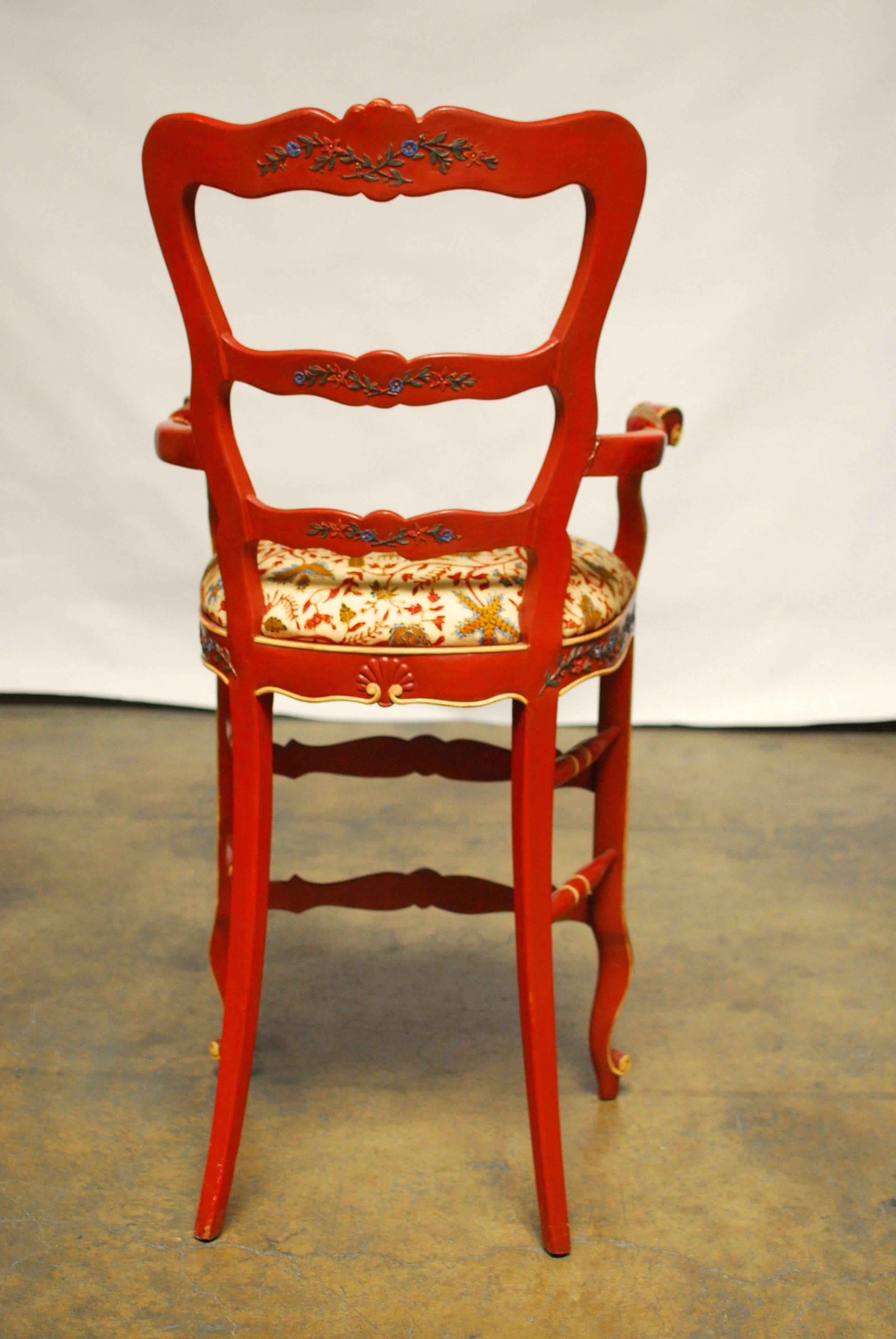 Carved French Country Bar Stools In Excellent Condition In Rio Vista, CA
