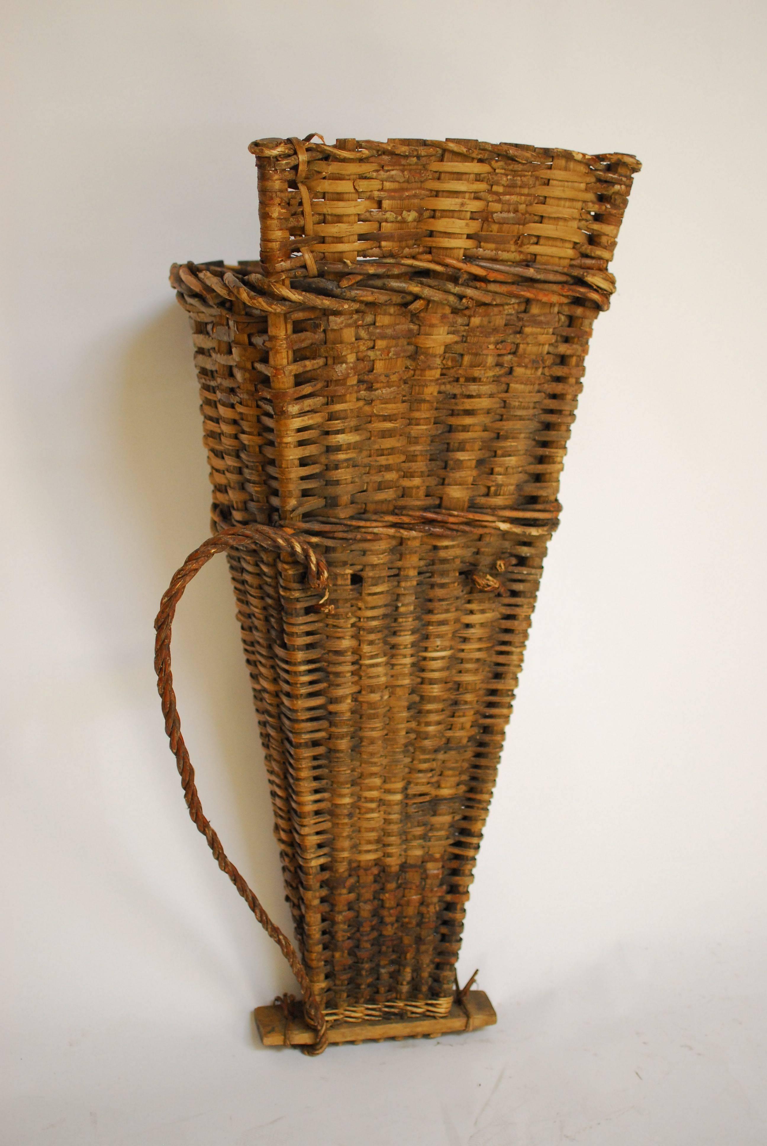 antique french grape harvest basket
