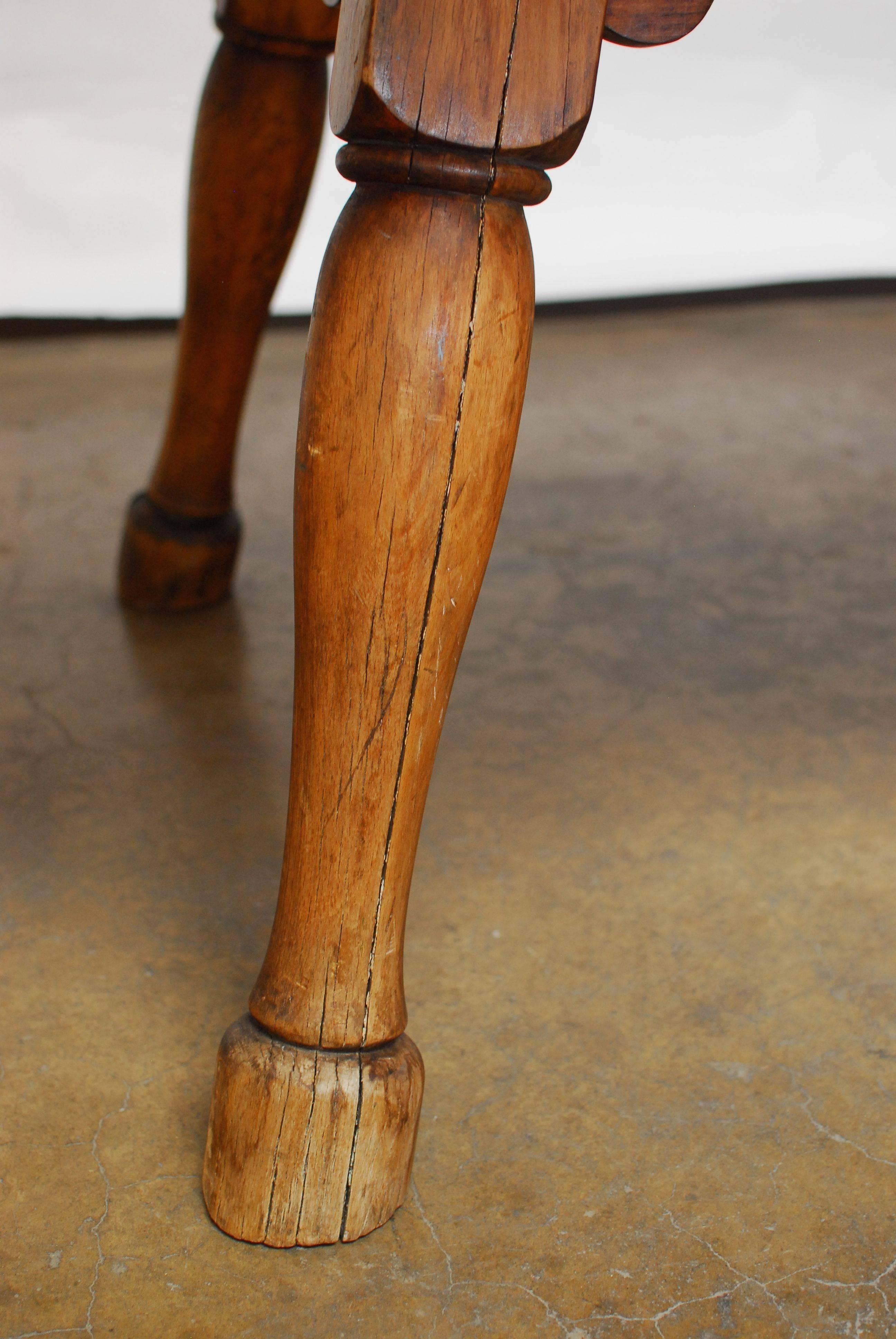 Wood 19th Century English Tavern Table with Horse Legs