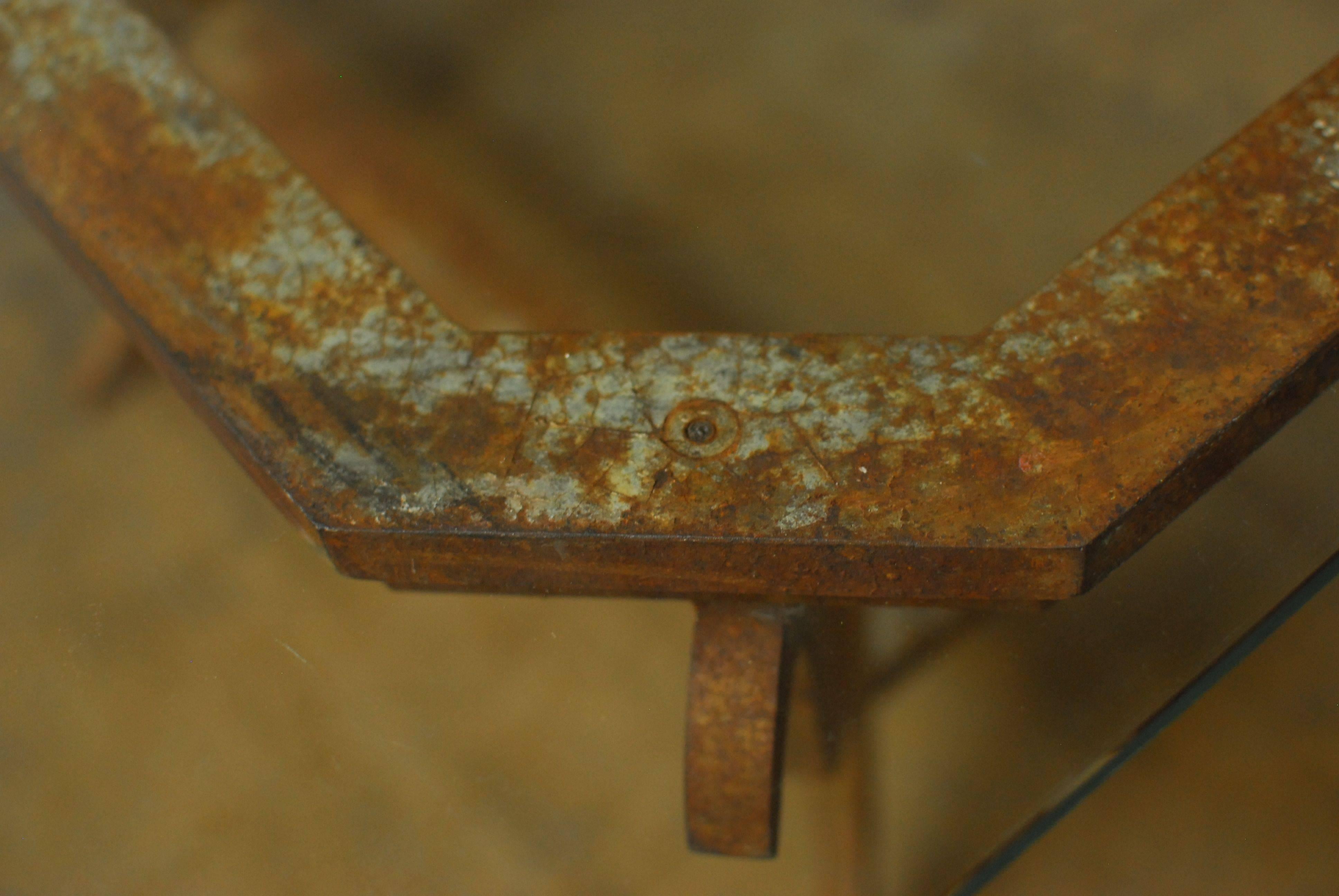 Sculpted Steel Patinated Coffee Table In Good Condition For Sale In Rio Vista, CA