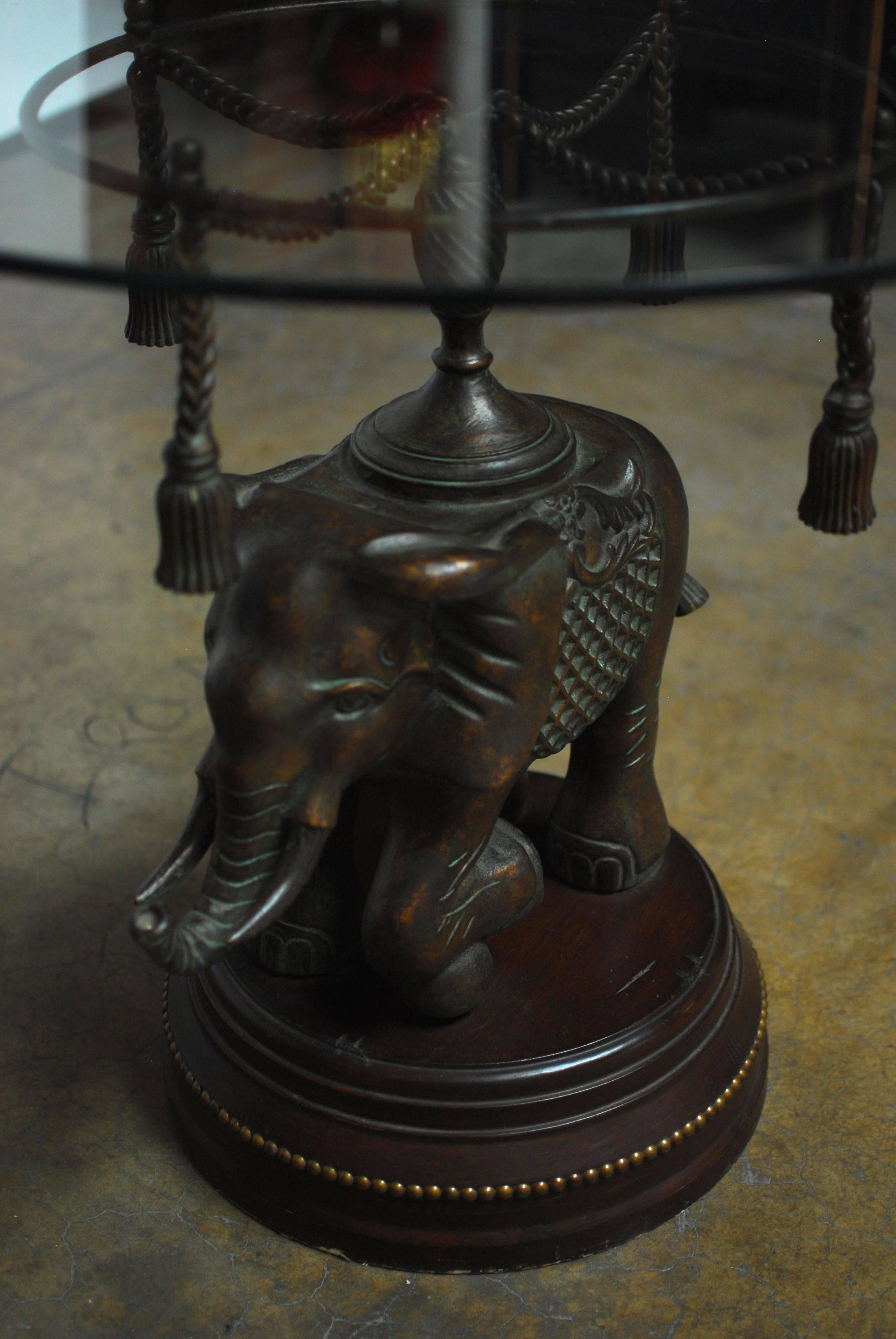 bronze elephant table