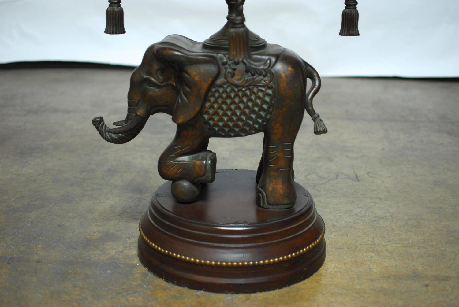 Bronze Elephant Pedestal Side Table For Sale at 1stdibs