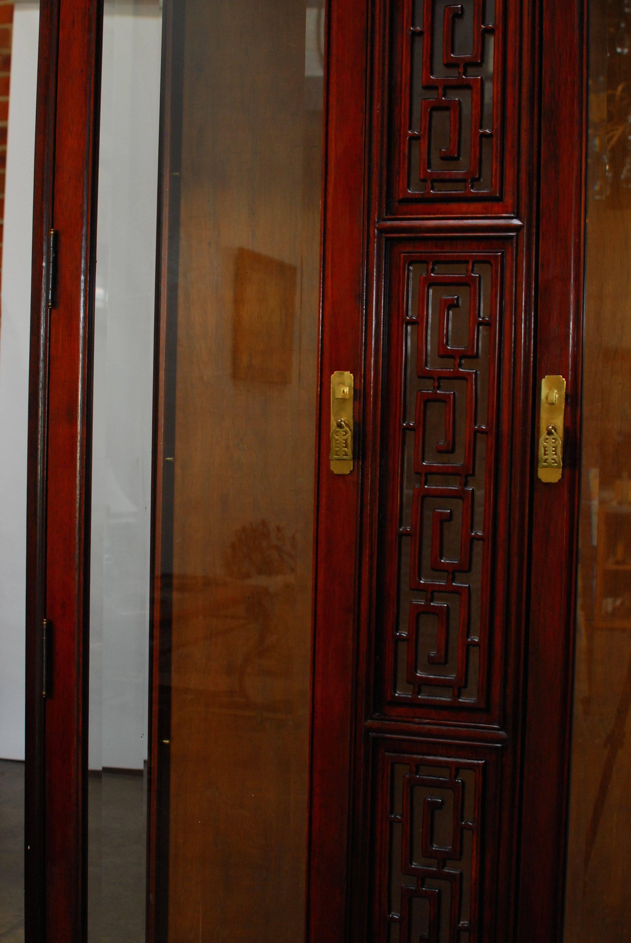 Chinese Export Rosewood Display Cabinet