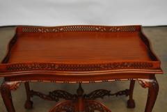 George III Chinese Chippendale Mahogany Silver Table