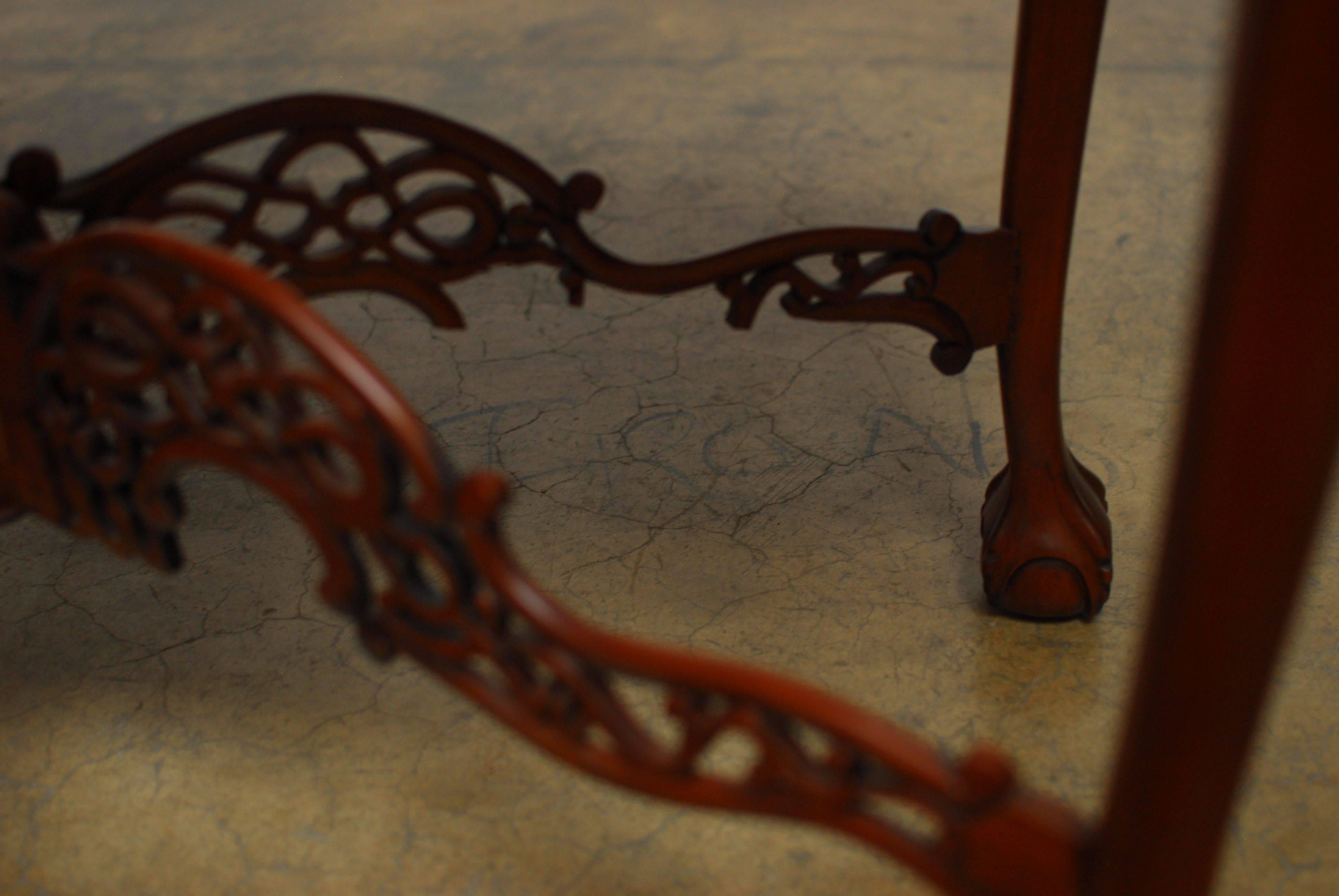 George III Chinese Chippendale Mahogany Silver Table 1