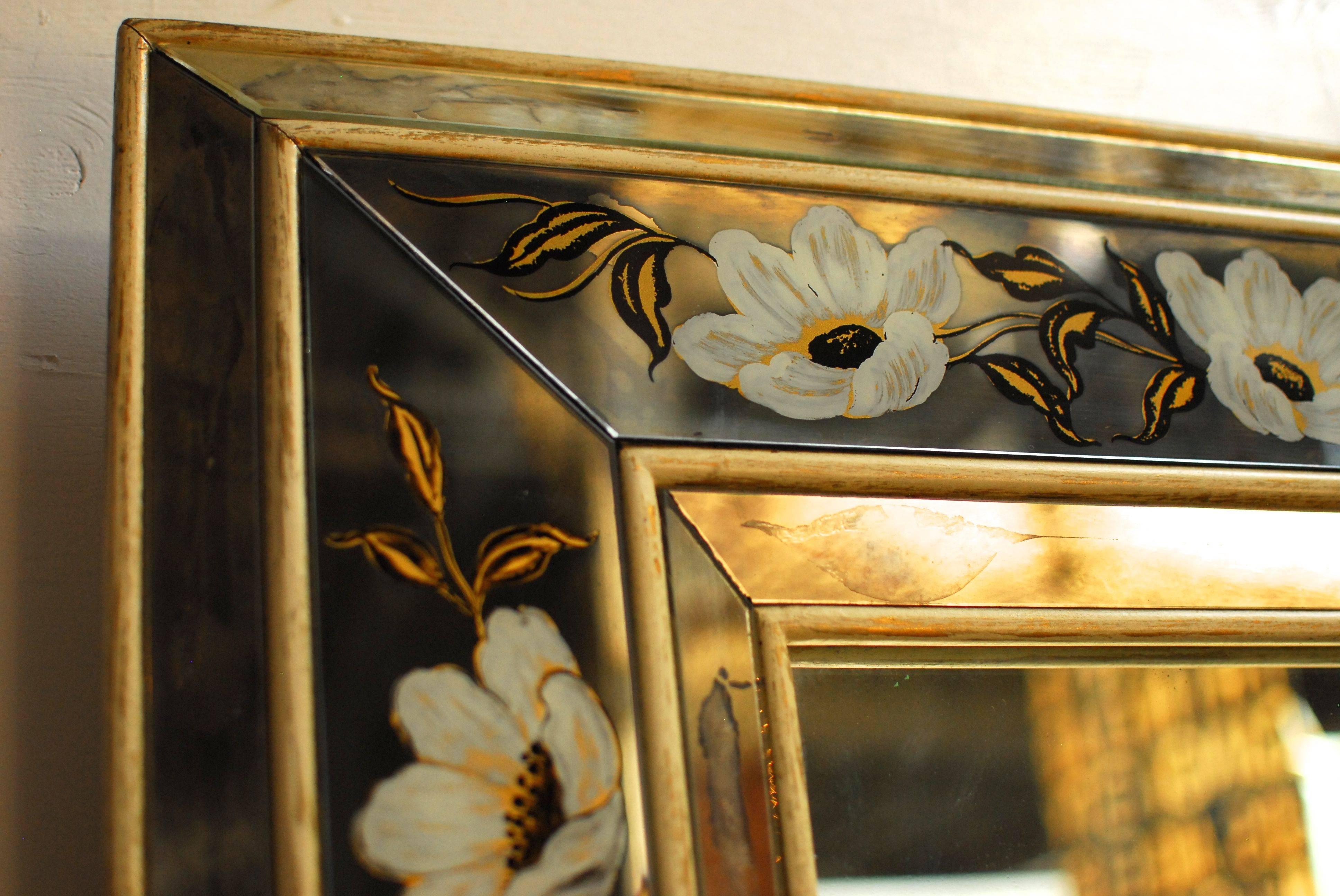 reverse painted mirror antique