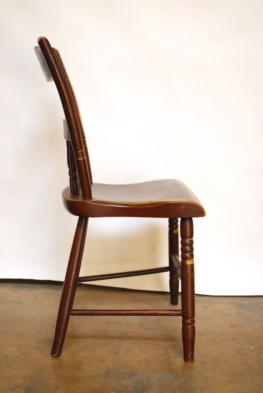 Set of Six Pennsylvania Painted Hitchcock Dining Chairs For Sale at 1stdibs