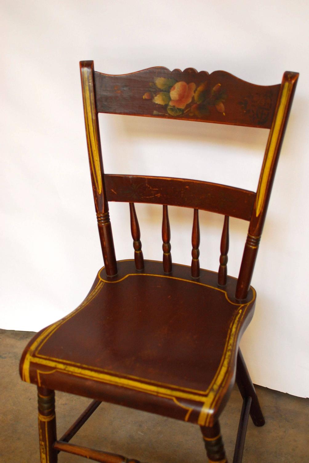 Pennsylvania Painted Hitchcock ChairsSet of Six For Sale at 1stdibs