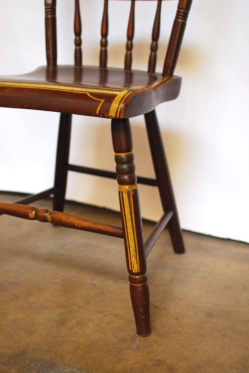 Set of Six Pennsylvania Painted Hitchcock Dining Chairs For Sale at 1stdibs