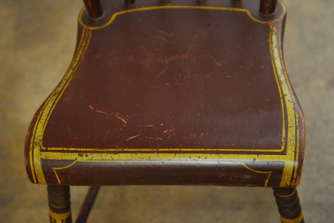 American Set of Six Pennsylvania Painted Hitchcock Dining Chairs